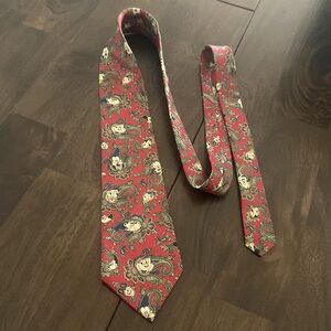 Disney Mickey Mouse  Donald Duck Goofy paisley print 100% silk vintage neck tie